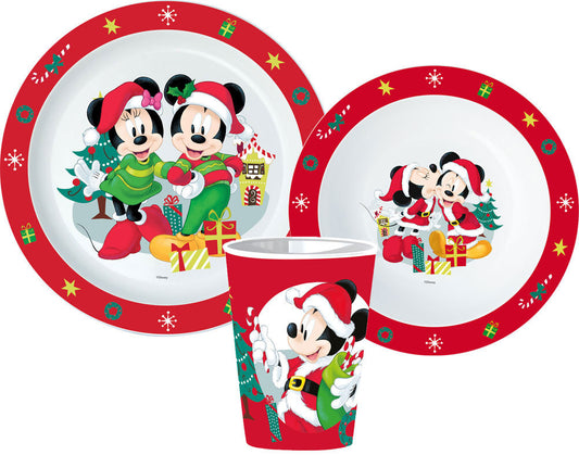 Disney Minnijas un Mikija Ziemassvētku vakariņu komplekts, mikroplastmasas, ar krūzīti 260 ml
