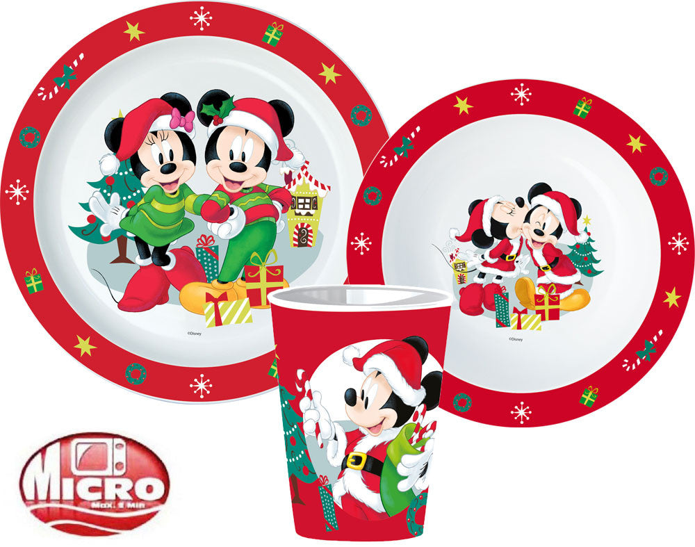 Disney Minnijas un Mikija Ziemassvētku vakariņu komplekts, mikroplastmasas, ar krūzīti 260 ml
