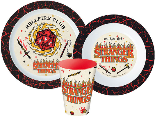 Stranger Things vakariņu servīze, mikroplastmasas, ar 260 ml krūzīti