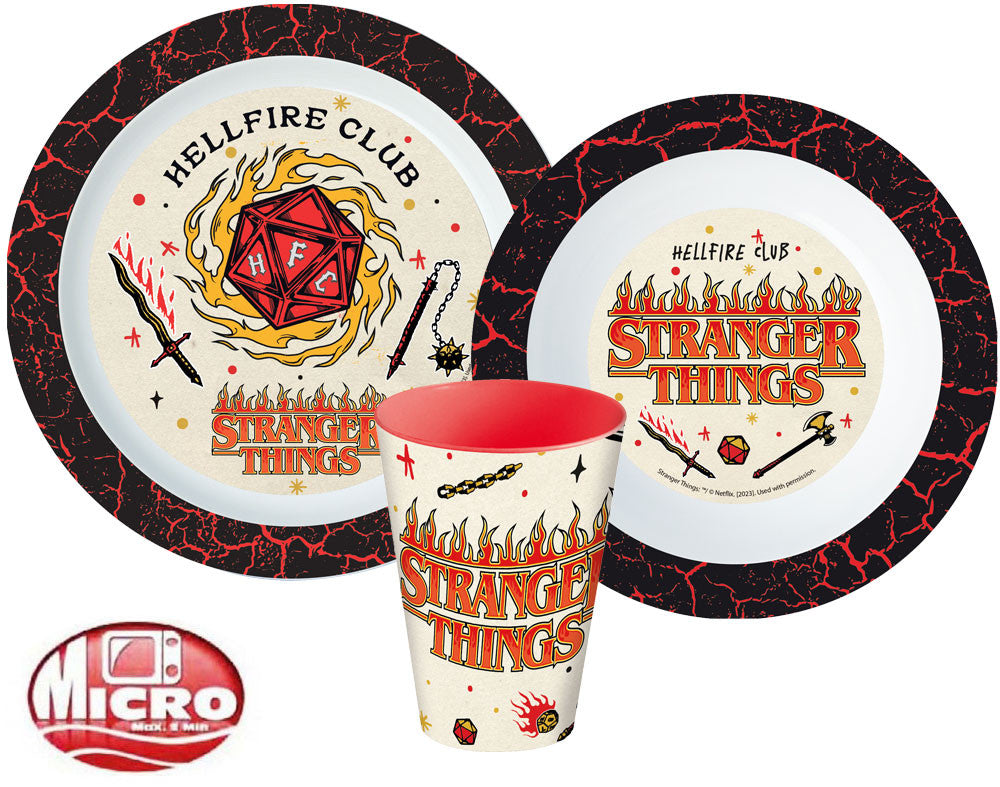 Stranger Things vakariņu servīze, mikroplastmasas, ar 260 ml krūzīti