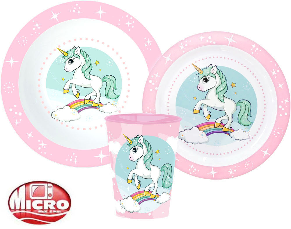 Unicorn Range pusdienu servīze, mikroplastmasas, ar krūzīti 260 ml