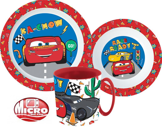 Disney Cars vakariņu servīze, mikroplastmasas komplekts ar krūzi 350 ml