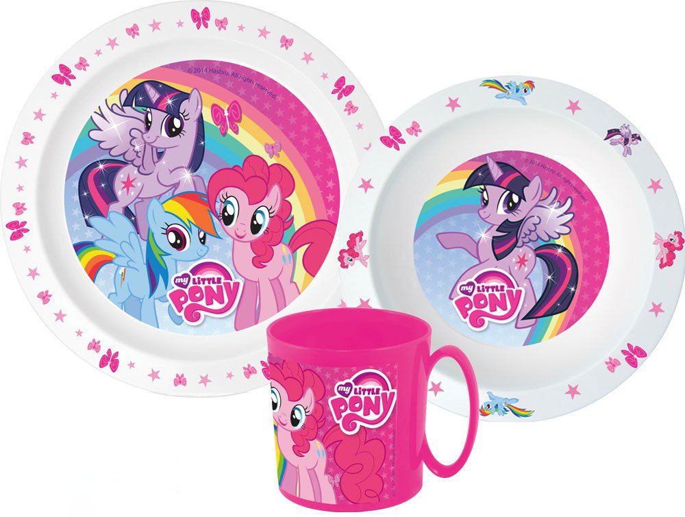 My Little Pony vakariņu servīze, mikroplastmasas komplekts ar krūzi 350 ml
