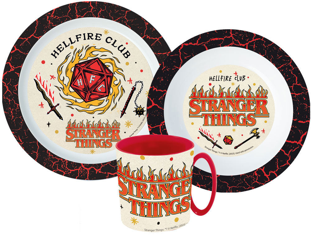 Stranger Things vakariņu servīze, mikroplastmasas komplekts ar krūzi 350 ml
