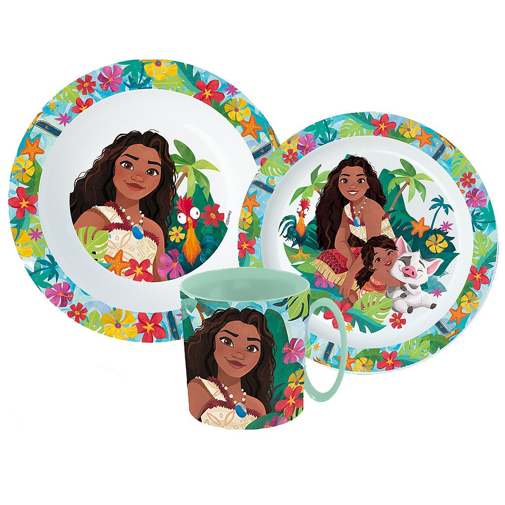 Disney Vaiana Lagoon trauku komplekts, mikroplastmasas komplekts ar krūzi 350 ml
