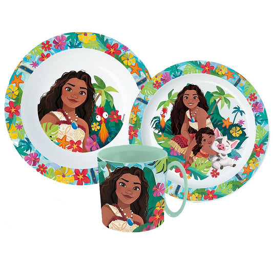 Disney Vaiana Lagoon trauku komplekts, mikroplastmasas komplekts ar krūzi 350 ml