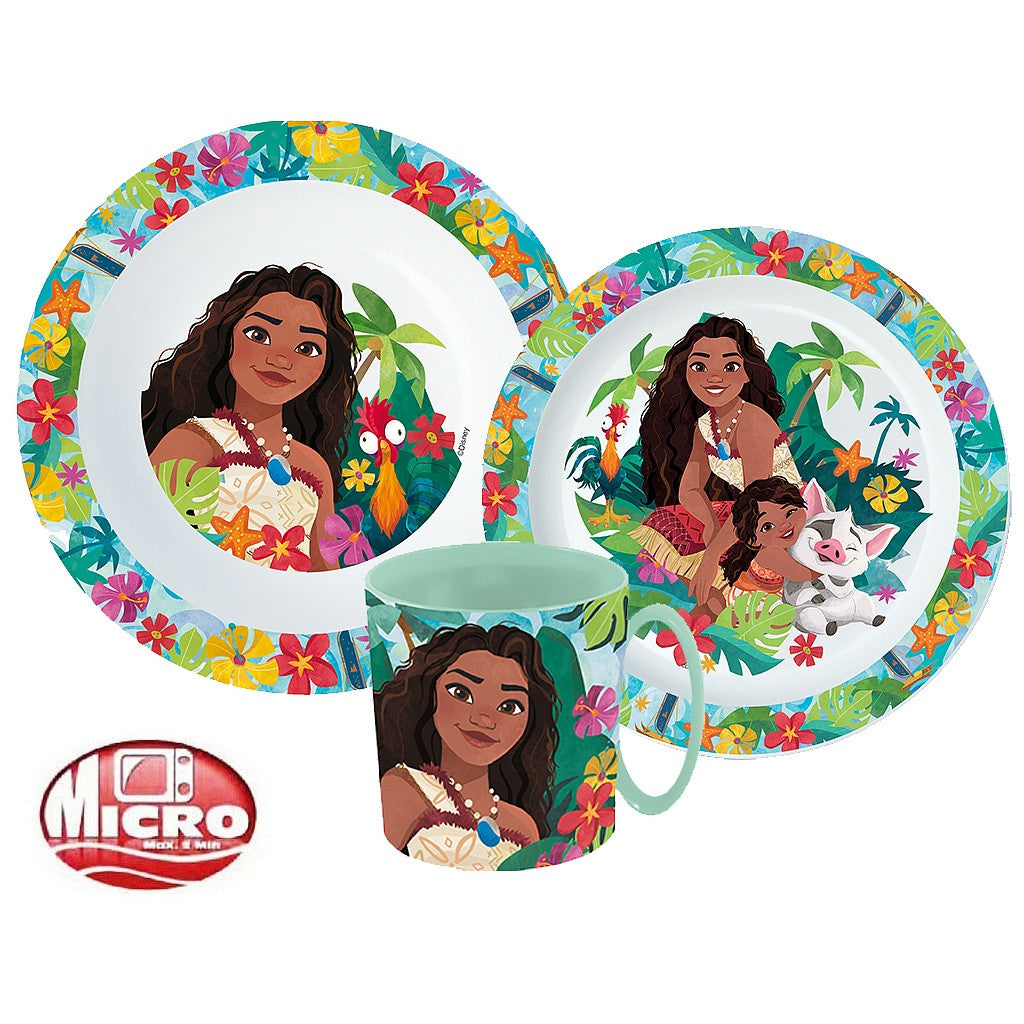 Disney Vaiana Lagoon trauku komplekts, mikroplastmasas komplekts ar krūzi 350 ml