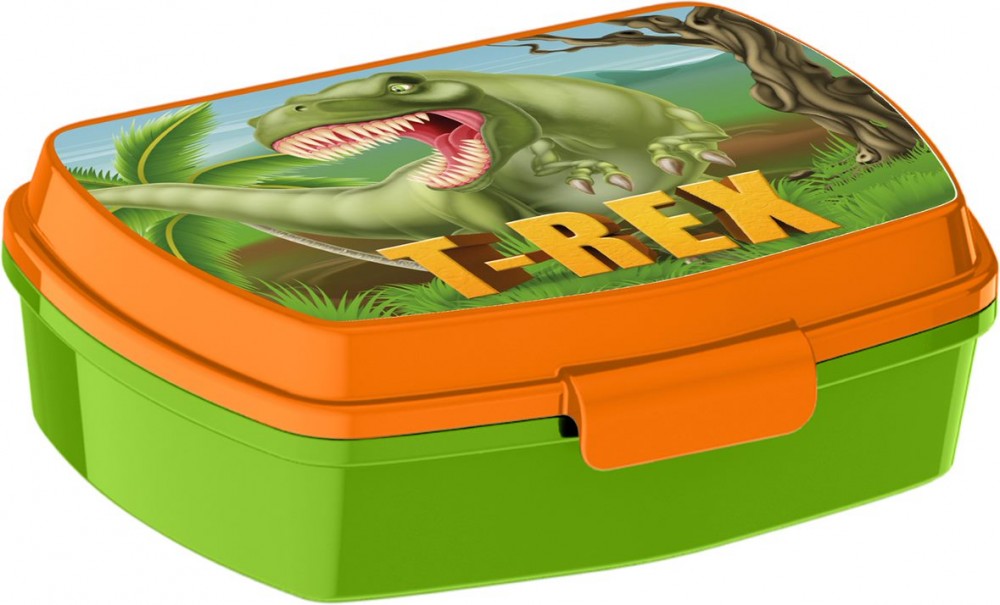 Dinozaura T-Rex smieklīga plastmasas sviestmaižu kaste