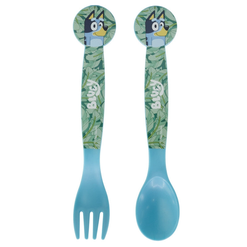 Bluey Leaves plastmasas galda piederumu komplekts - 2 gabali