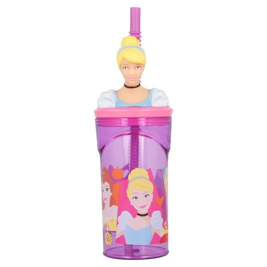 Disney Princess spilgta 3D figūriņa ar salmiņu, 360 ml