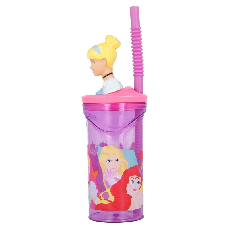 Disney Princess spilgta 3D figūriņa ar salmiņu, 360 ml