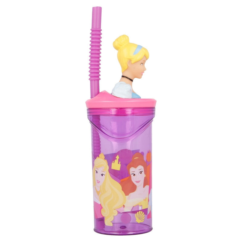 Disney Princess spilgta 3D figūriņa ar salmiņu, 360 ml
