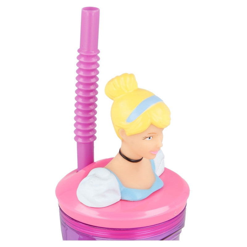 Disney Princess spilgta 3D figūriņa ar salmiņu, 360 ml