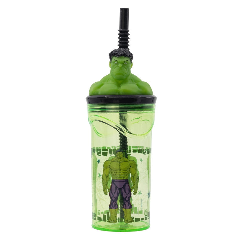 Atriebēji: Neuzvaramais spēks: Hulk 3D figūriņa, glāze ar salmiņu, 360 ml