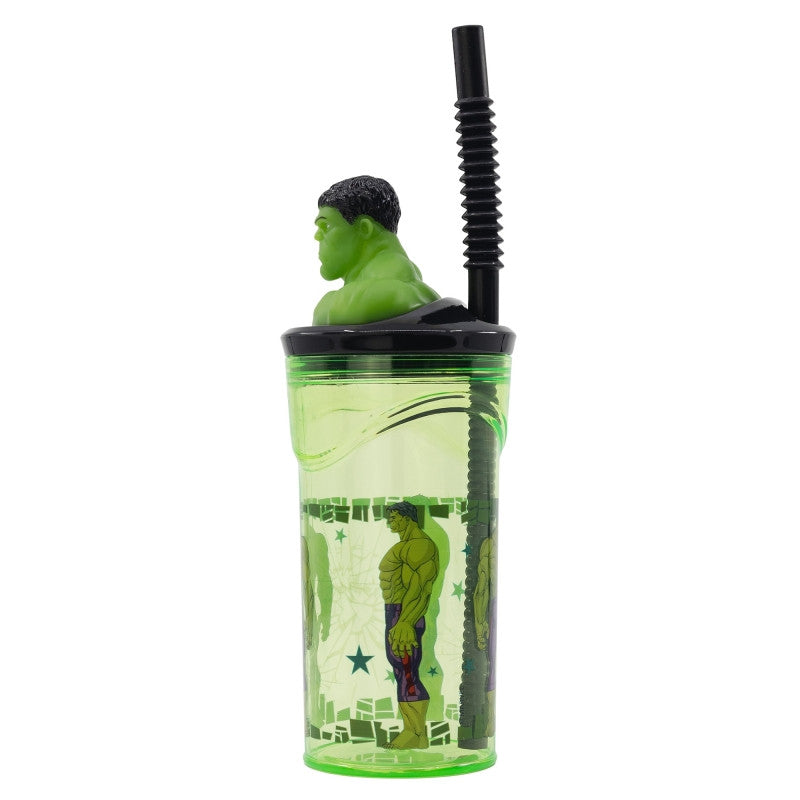 Atriebēji: Neuzvaramais spēks: Hulk 3D figūriņa, glāze ar salmiņu, 360 ml