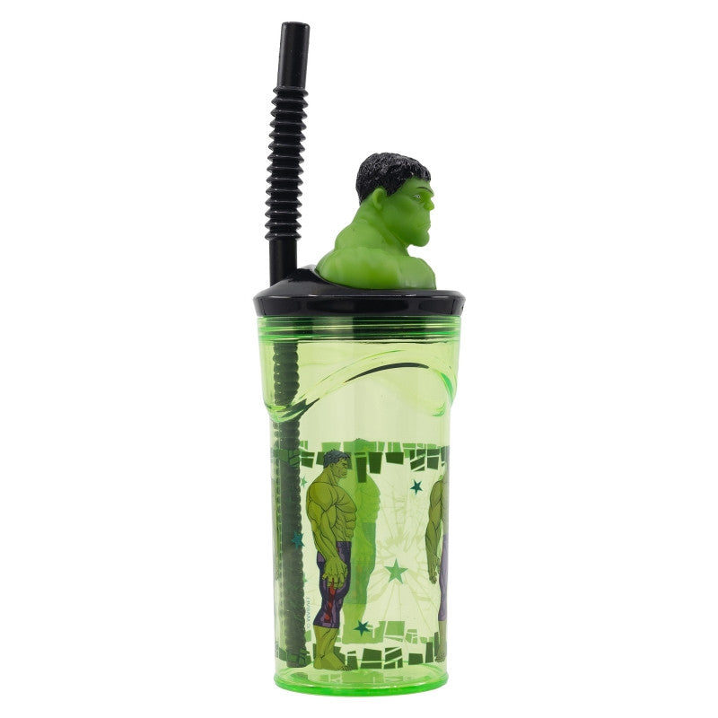 Atriebēji: Neuzvaramais spēks: Hulk 3D figūriņa, glāze ar salmiņu, 360 ml