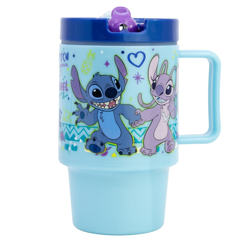 Disney Lilo un Stitch zīmēšanas krūze ar salmiņu, 530 ml