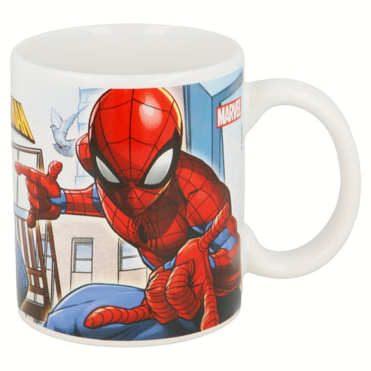 Zirnekļcilvēka ielas porcelāna krūze 325 ml (11 unces) dāvanu kastītē