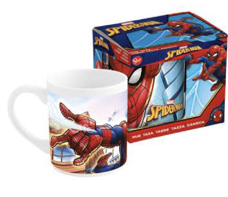Zirnekļcilvēka ielas porcelāna krūze 235 ml (8 unces) dāvanu kastītē