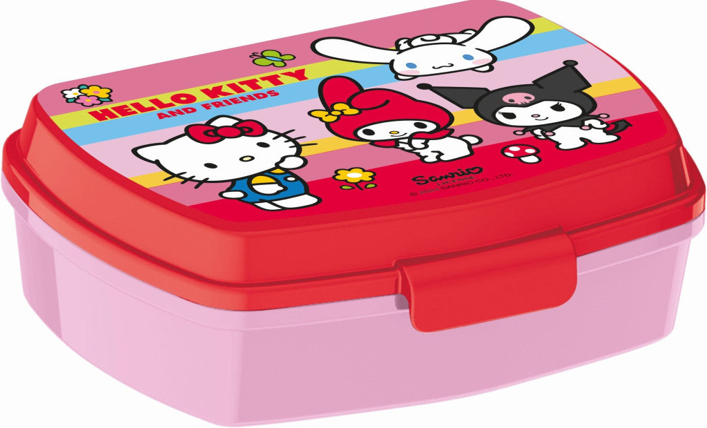 Smieklīga plastmasas sviestmaižu kaste Hello Kitty un draugiem