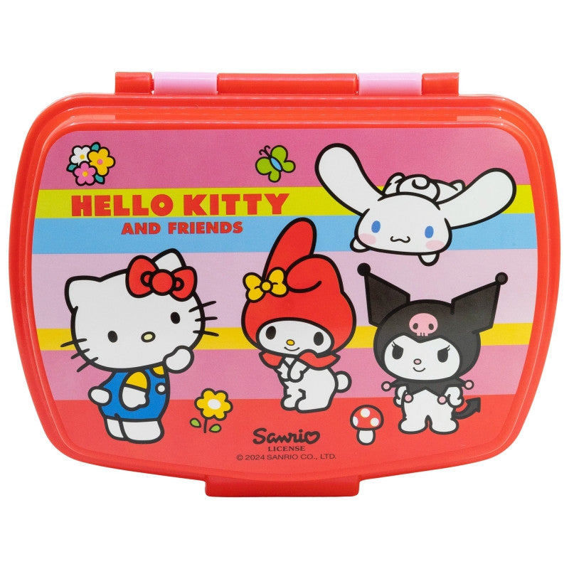 Smieklīga plastmasas sviestmaižu kaste Hello Kitty un draugiem