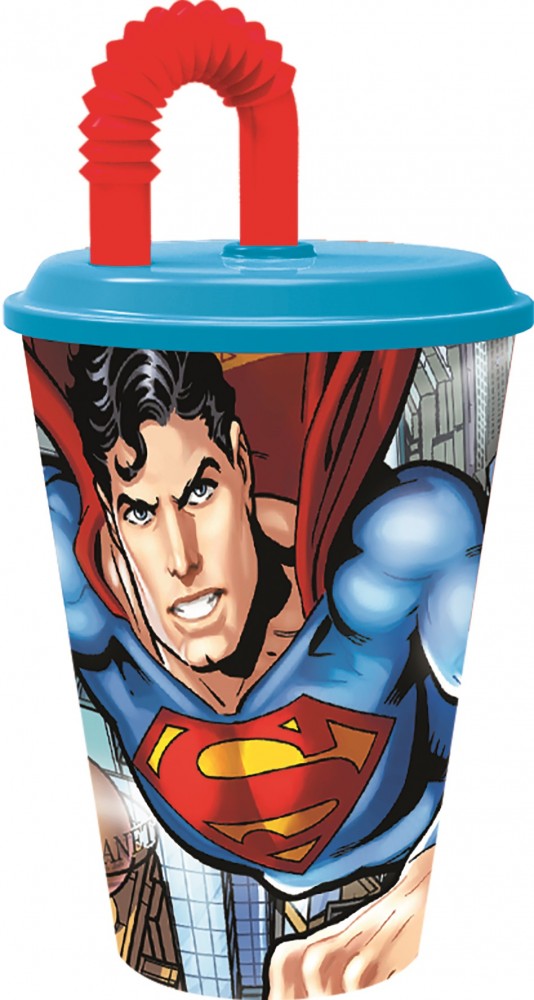 Supermena Glāzītes salmiņš, plastmasas 430 ml