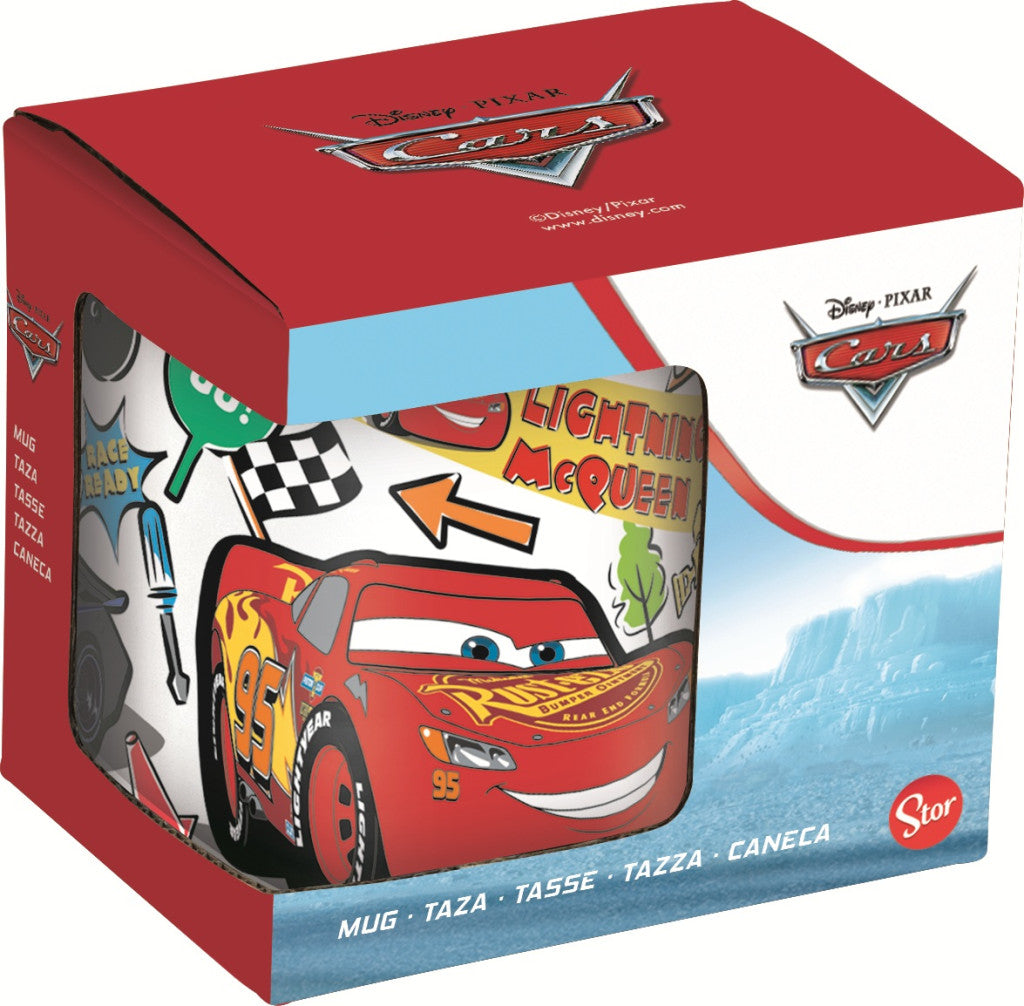 Disney Cars uzlīmju porcelāna krūze 235 ml (8 unces) dāvanu kastītē