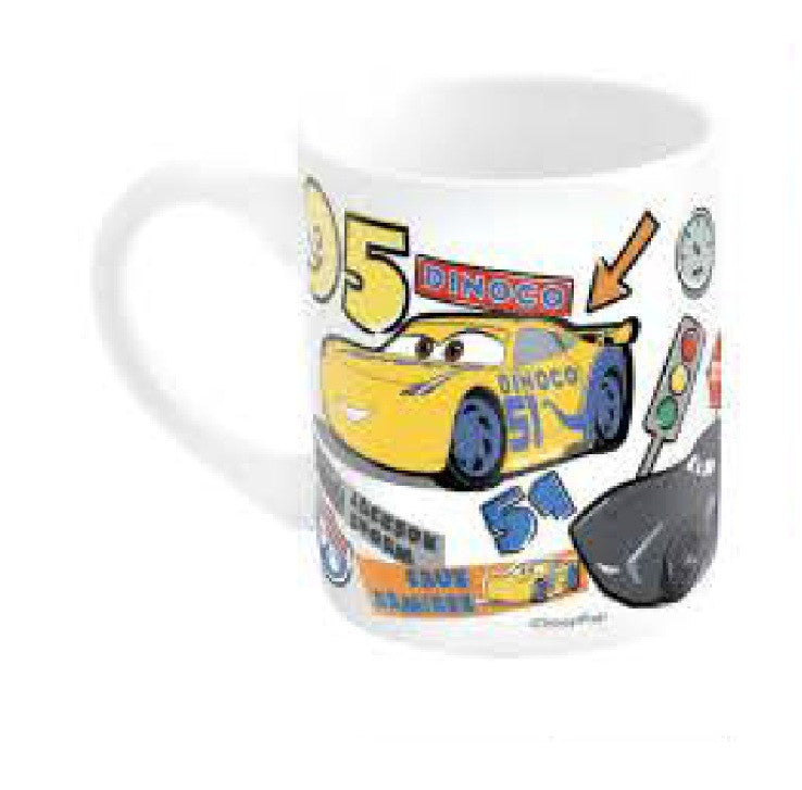 Disney Cars uzlīmju porcelāna krūze 235 ml (8 unces) dāvanu kastītē