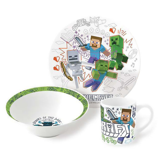 Minecraft Explore More porcelāna vakariņu komplekts dāvanu kastītē