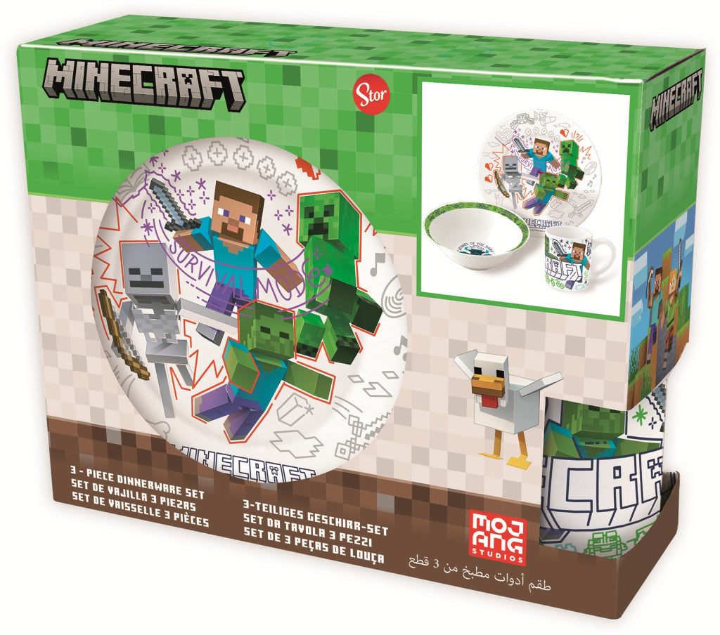 Minecraft Explore More porcelāna vakariņu komplekts dāvanu kastītē