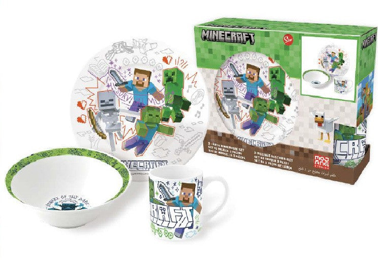 Minecraft Explore More porcelāna vakariņu komplekts dāvanu kastītē