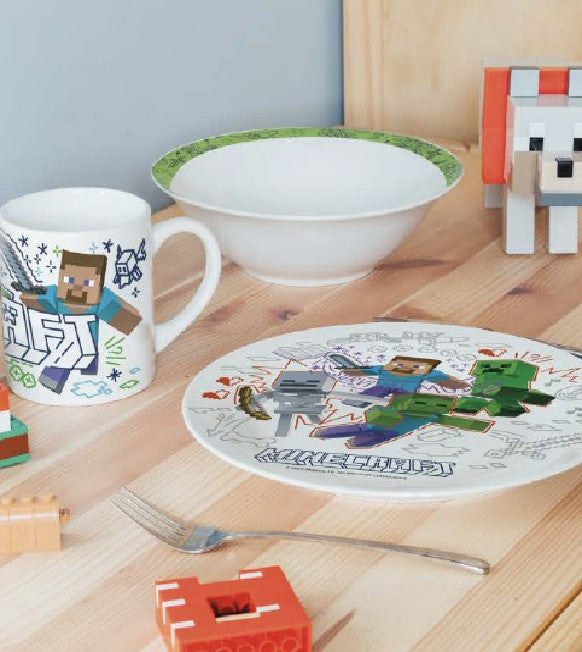 Minecraft Explore More porcelāna vakariņu komplekts dāvanu kastītē