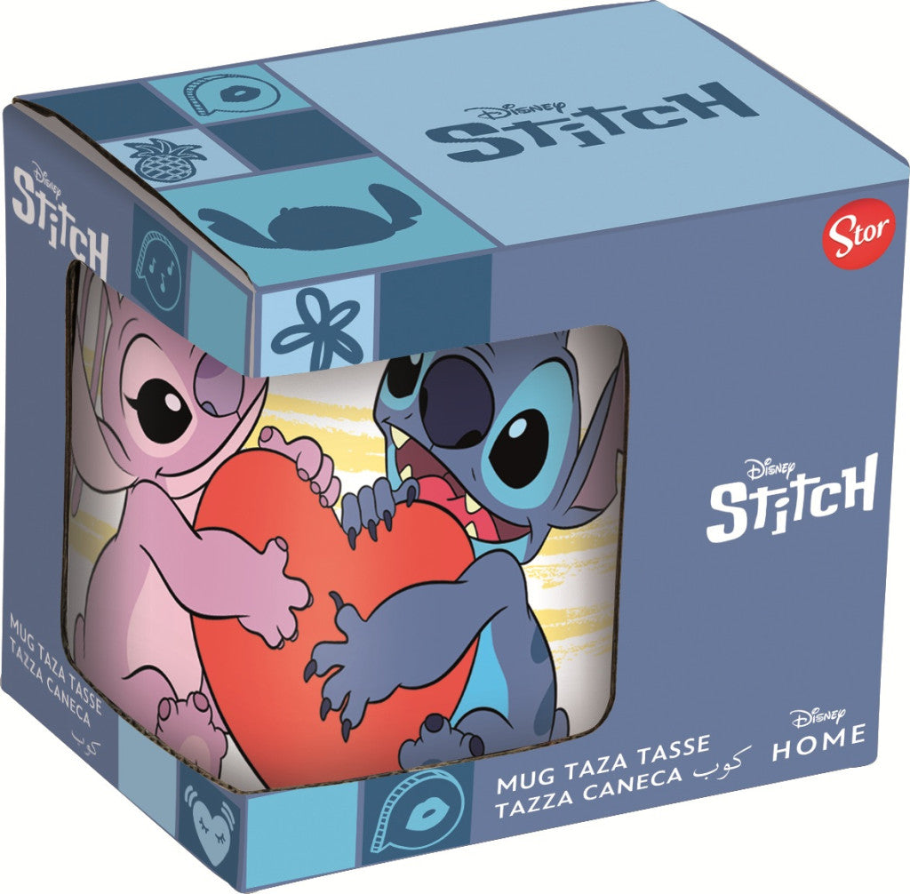 Disney Lilo un Stitch sirds porcelāna krūze 235 ml (8 unces) dāvanu kastītē