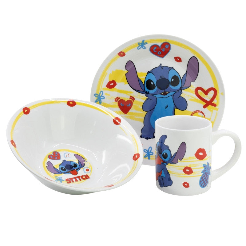 Disney Lilo un Stitch sirds formas porcelāna vakariņu komplekts dāvanu kastītē