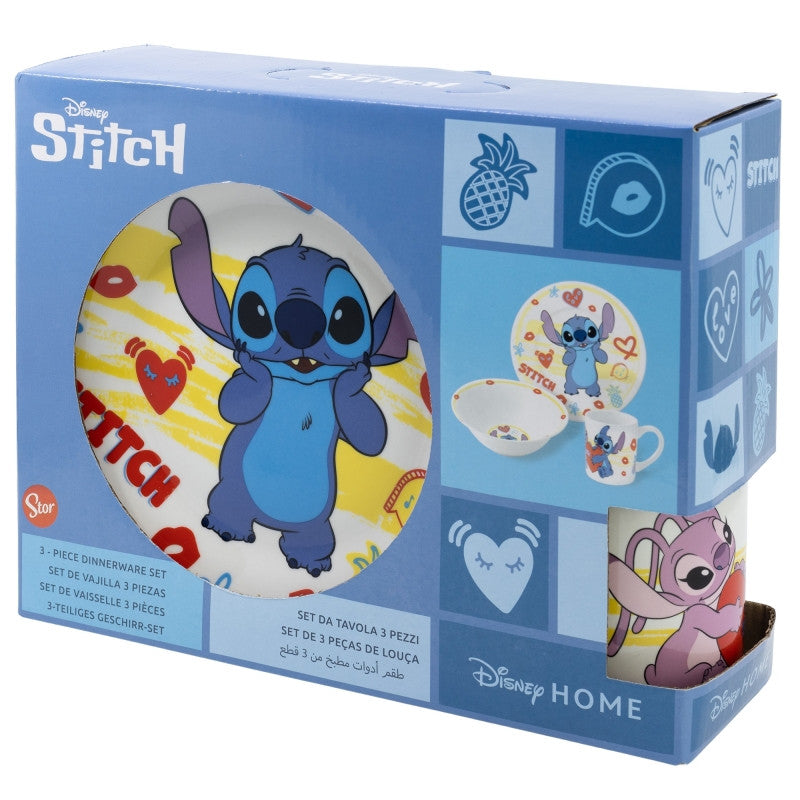 Disney Lilo un Stitch sirds formas porcelāna vakariņu komplekts dāvanu kastītē