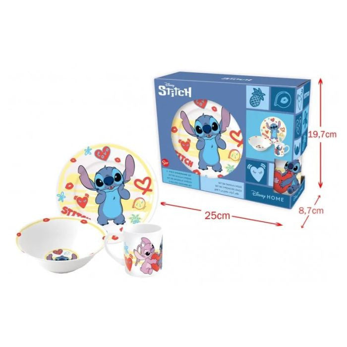 Disney Lilo un Stitch sirds formas porcelāna vakariņu komplekts dāvanu kastītē