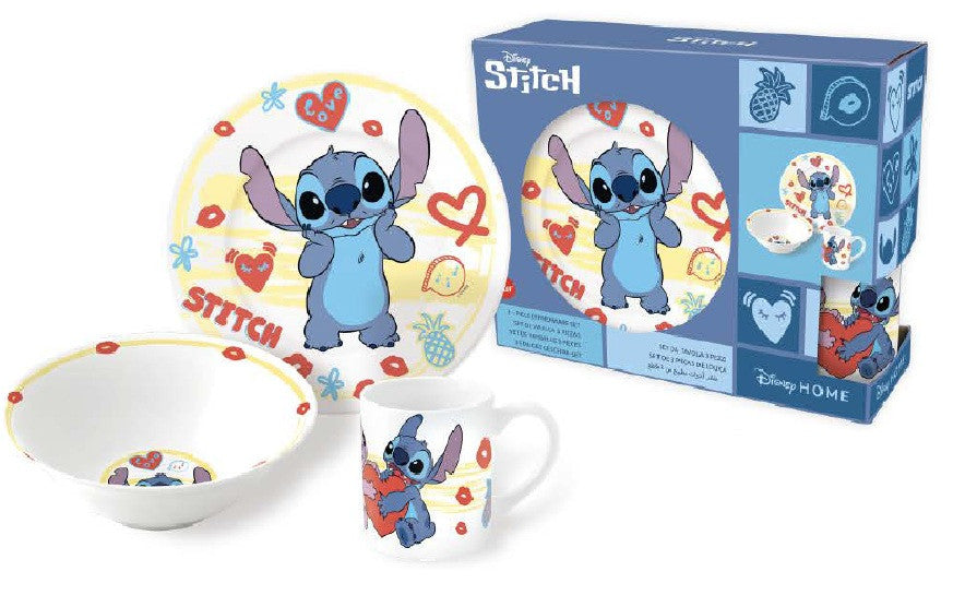 Disney Lilo un Stitch sirds formas porcelāna vakariņu komplekts dāvanu kastītē
