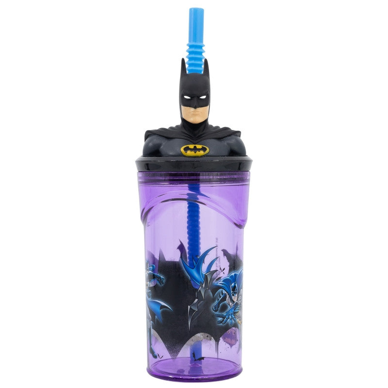 Betmena 3D figūriņa ar salmiņu, 360 ml