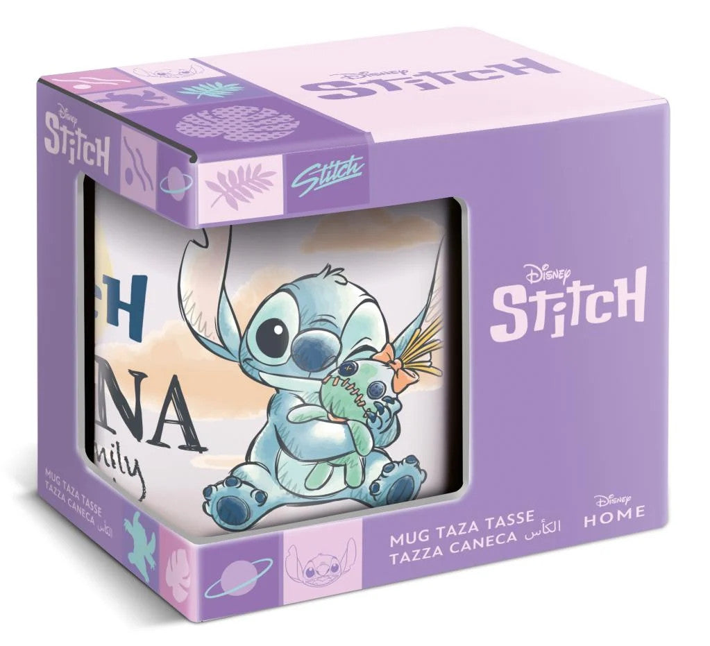 Disney Lilo un Stitch ģimenes porcelāna krūze 325 ml (11 unces) dāvanu kastītē