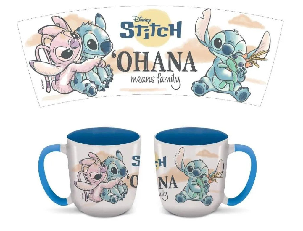 Disney Lilo un Stitch Ohana Elite porcelāna krūze 400 ml (14 unces) dāvanu kastītē