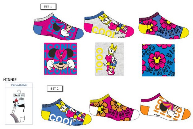 Disney Minnie bērnu zeķītes bez redzamām detaļām 23-34