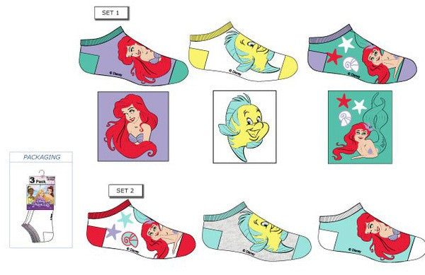 Disney Princess Ariel bērnu zeķītes līdz potītēm 23-34