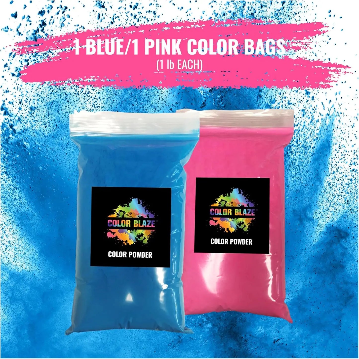 Pulverkrāsas mazuļa dzimuma atklāšanas ballītei