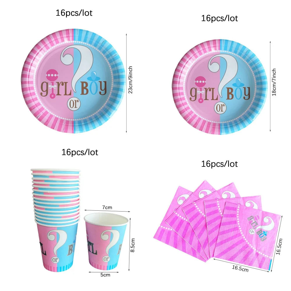 Galda piederumi dzimuma atklāšanas ballītei