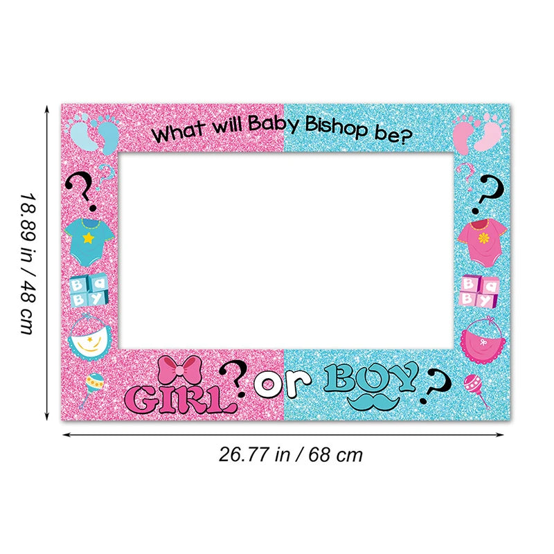 Dzimuma atklāšanas ballītes foto rāmis