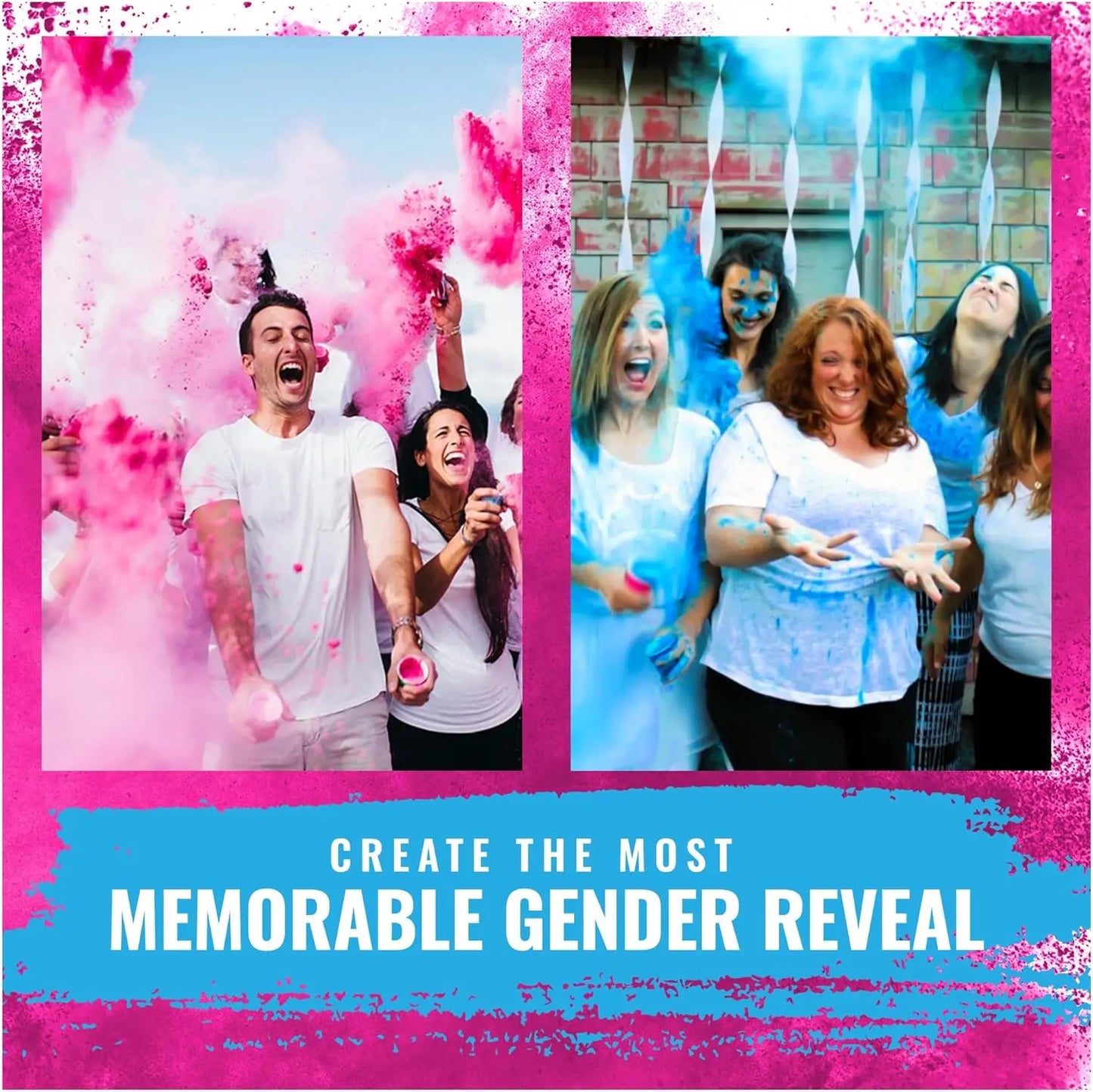 Pulverkrāsas mazuļa dzimuma atklāšanas ballītei