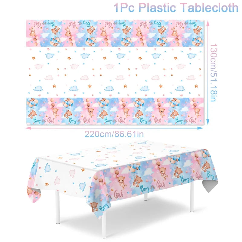 Dzimuma atklāšanas ballītes piederumi galdam