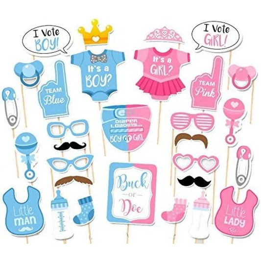 30 gab. bērna dzimuma atklāšanas ballītes foto aksesuāri