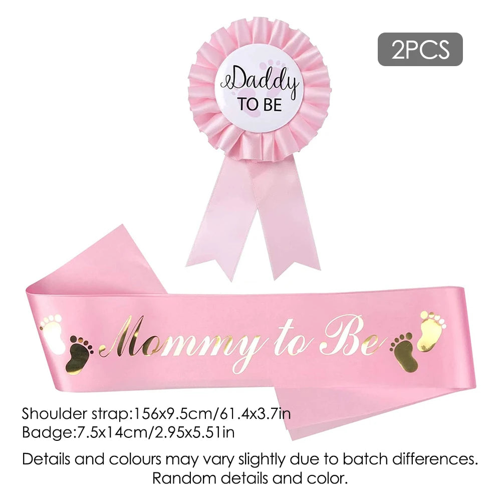 Plecu siksniņu komplekts mammai, topošajam tētim, mazuļa sagaidīšanas ballītei, dzimuma atklāšanas ballītei