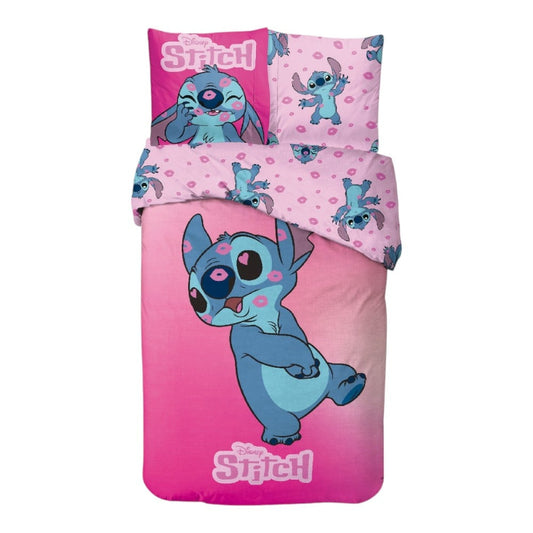 Disney Lilo un Stitch Rozes skūpsta gultasveļas pārvalks 140–200 cm, 65 x 65 cm